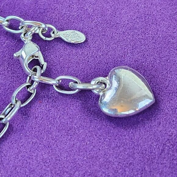 💜Premier "Luv It" Silver Plated Heart Shaped Anklet - Picture 6 of 11